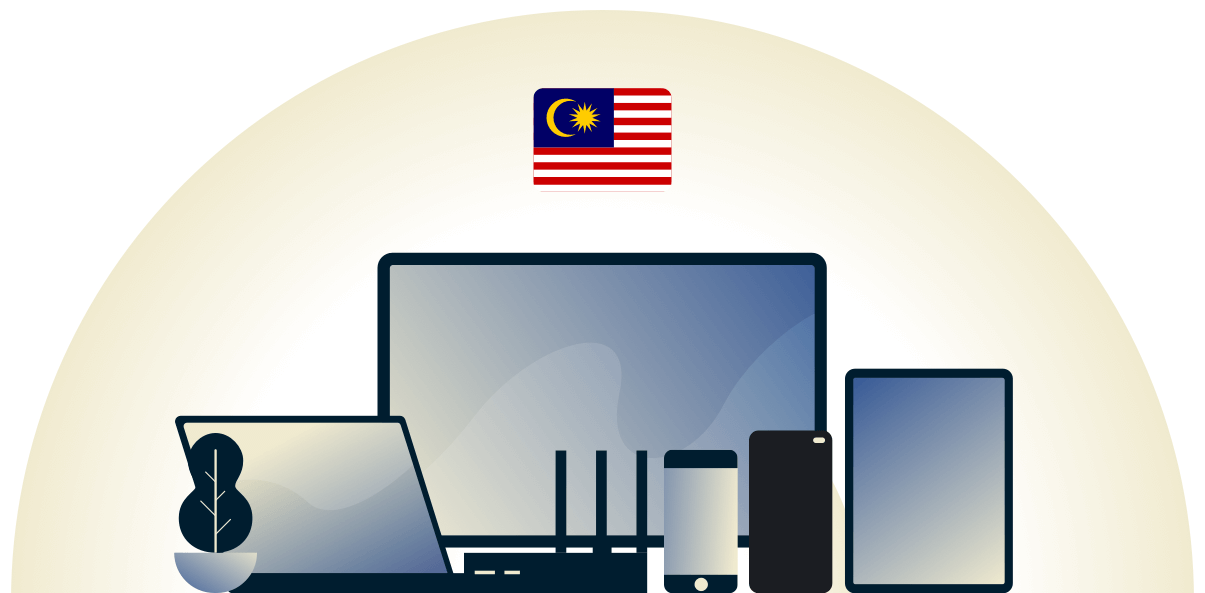 VPN de Malasia que protege una variedad de dispositivos.